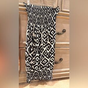 Black and White Geometric Women's Tube Dress
